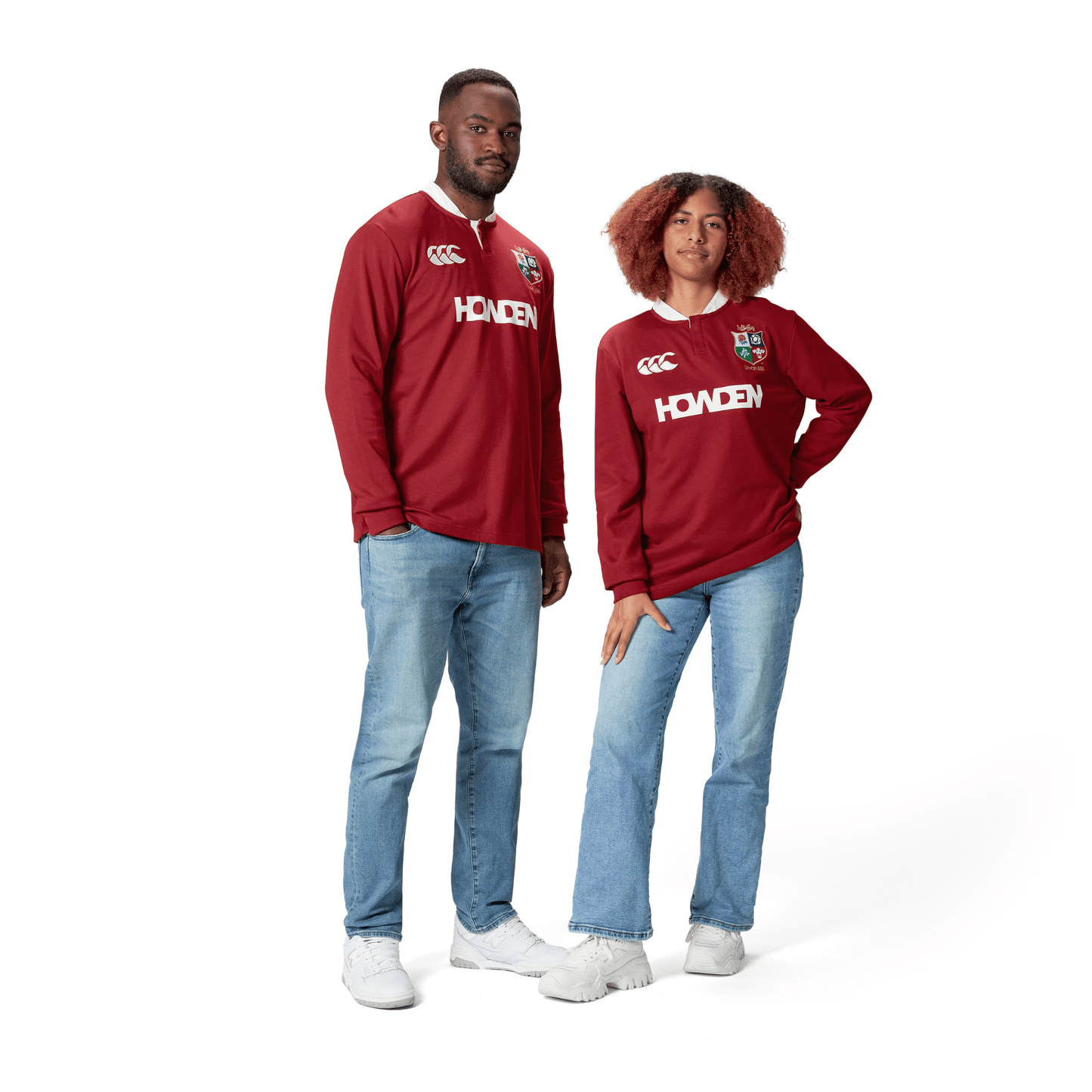 Canterbury British & Irish Lions Long Sleeve Classic Rugby Jersey (Unisex) - Red Dahlia