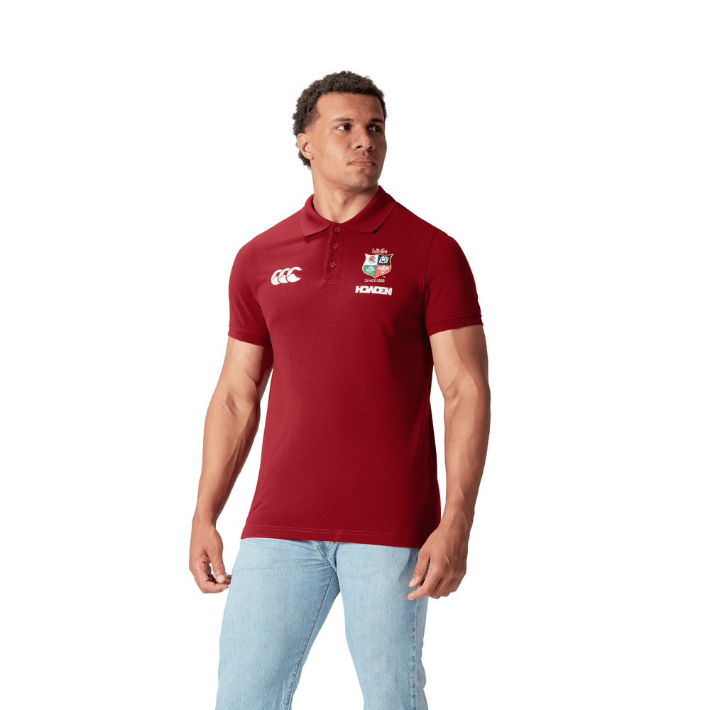 Canterbury British & Irish Lions Pique Rugby Polo (Unisex) - Red Dahlia