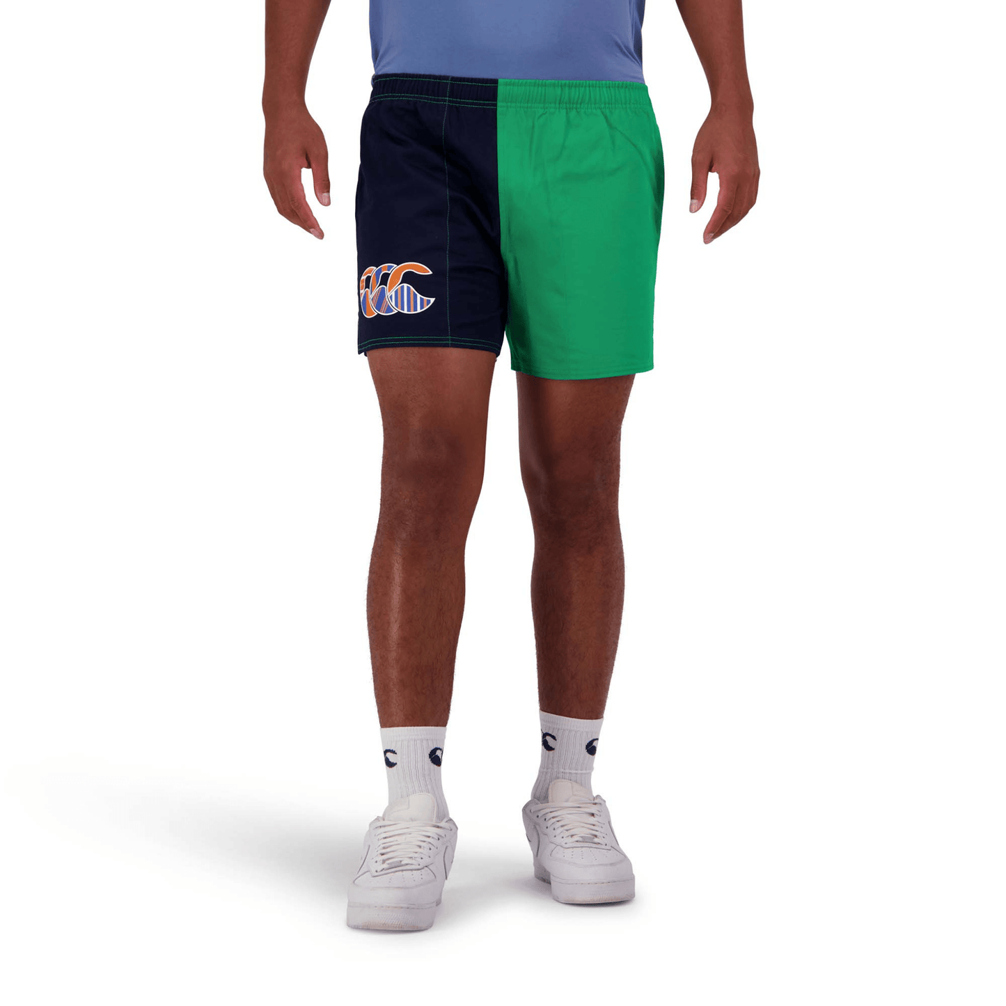 Canterbury Limited-Edition Harlequin Uglies Shorts (Unisex) - Navy/Green (Extra Long 5")