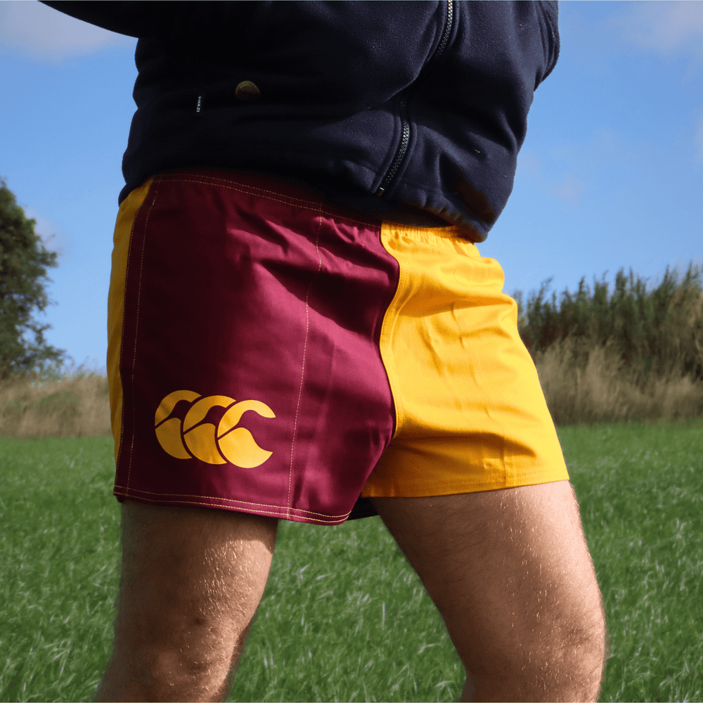 
                  
                    Canterbury Limited Edition Harlequin Shorts (Unisex) - Maroon/Gold
                  
                