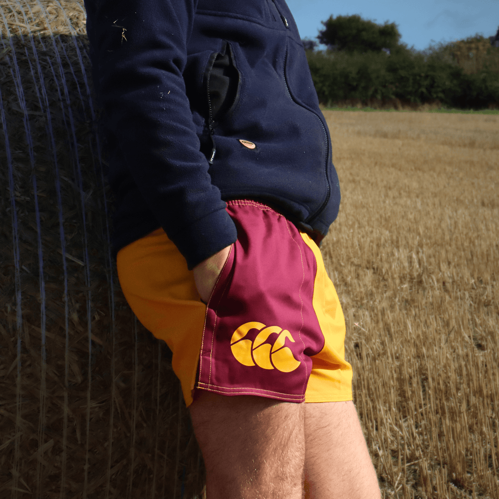 
                  
                    Canterbury Limited Edition Harlequin Shorts (Unisex) - Maroon/Gold
                  
                