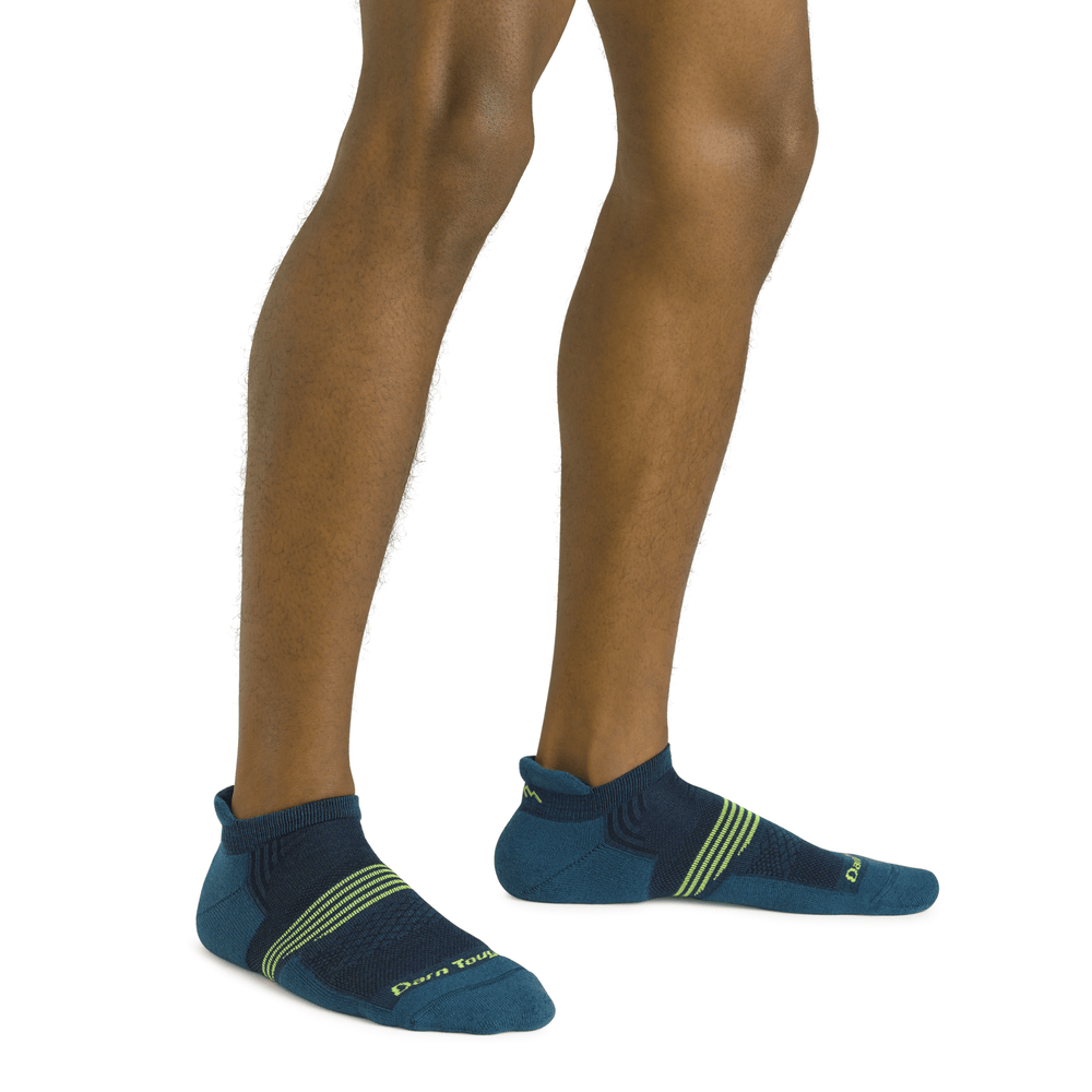 Darn Tough Men's Element No Show Tab Lightweight Cushioned Running Socks - Dark Teal