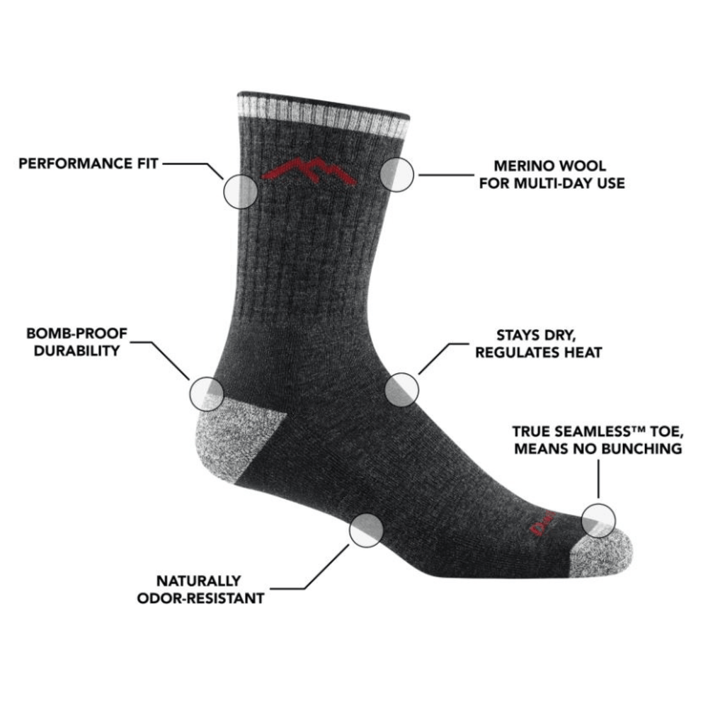 
                  
                    Darn Tough Men's Hiker Number 2 Micro Crew Midweight with Cushion Socks - Green
                  
                