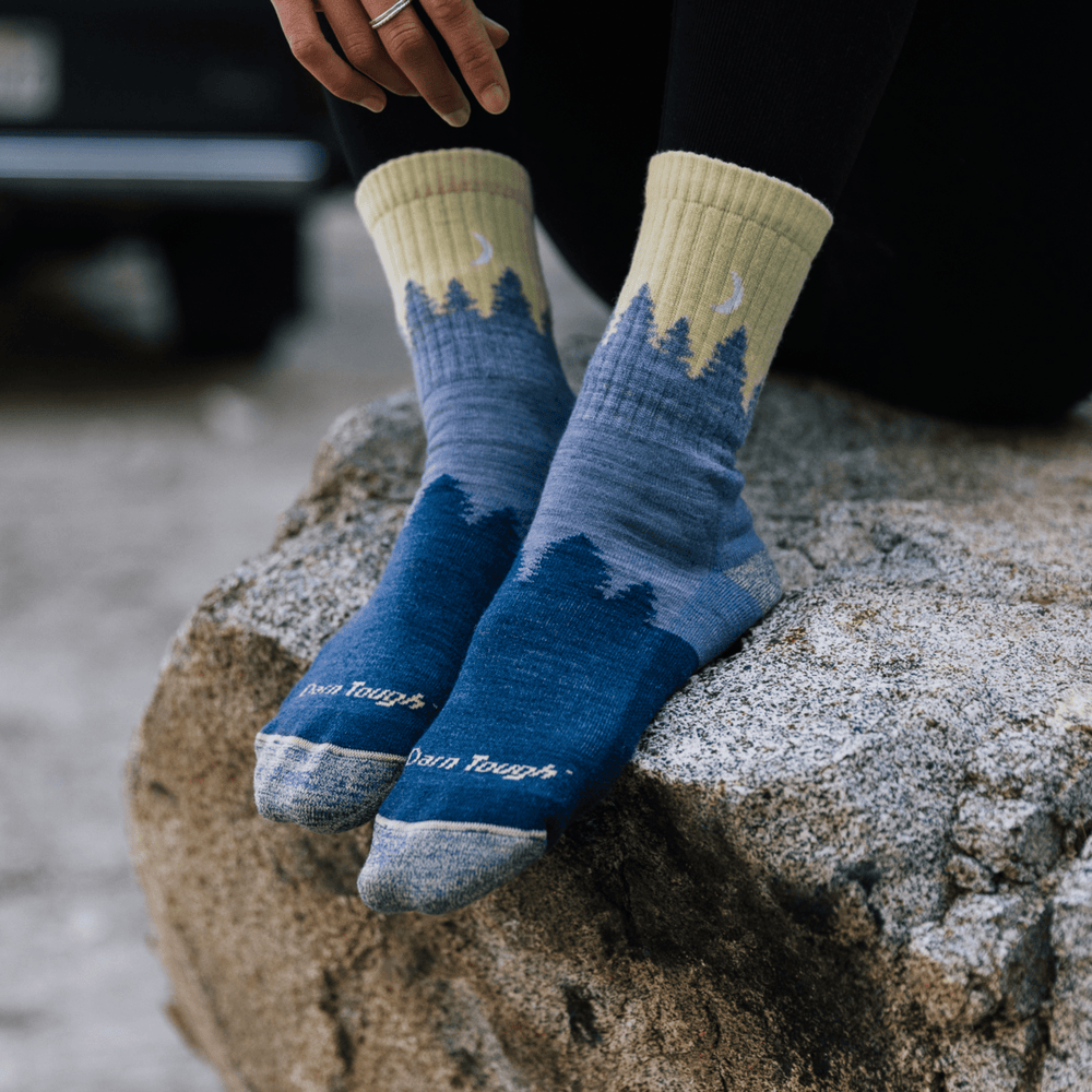 Darn Tough Women's Hiker Treeline Micro Crew Midweight with Cushion Sock - Light Denim