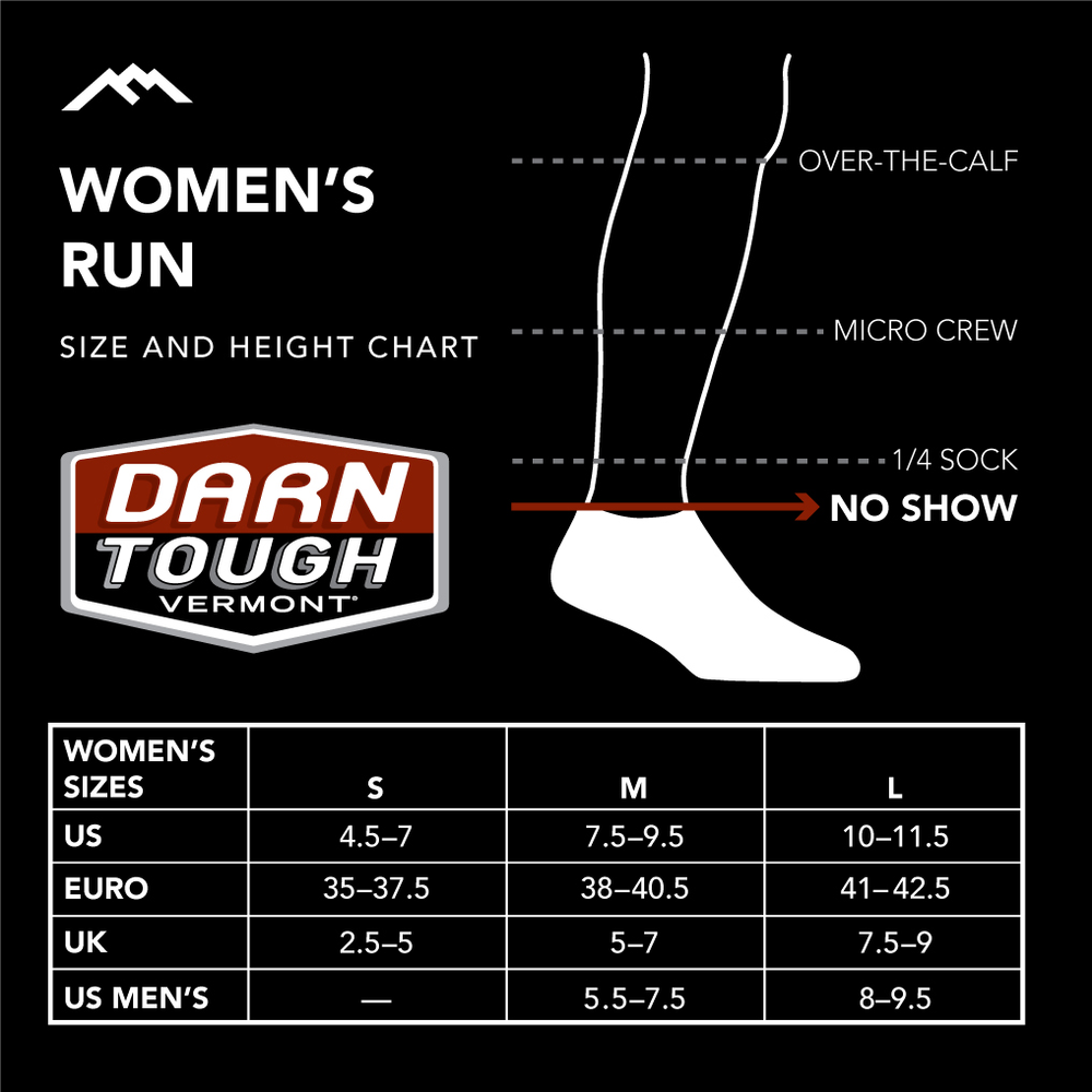 Darn Tough Women's Run No Show Tab Ultra-Lightweight Cushioned Socks - Sky