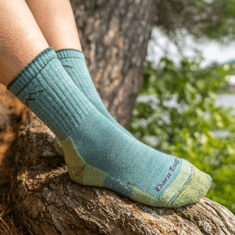 Darn Tough Women's Hiker Micro Crew Midweight with Cushion Socks - Aqua Heather