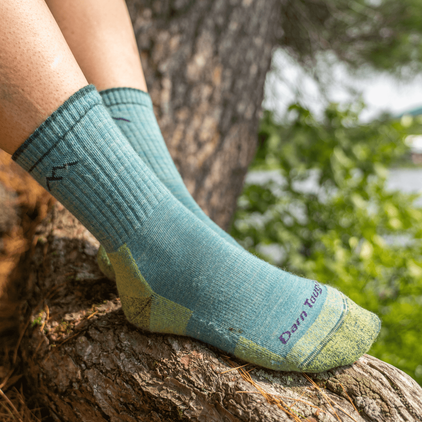 Darn Tough Women's Hiker Micro Crew Midweight with Cushion Socks - Aqua Heather