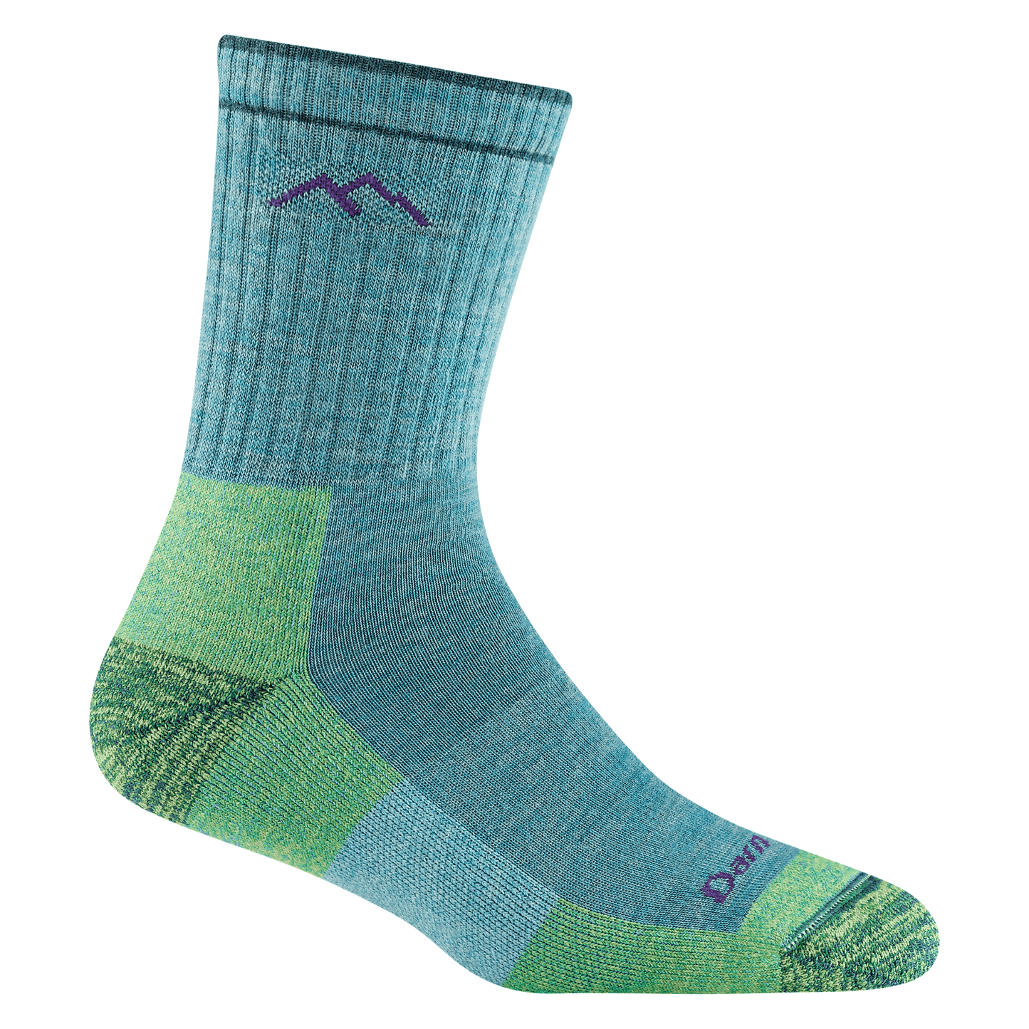 Darn Tough Women's Hiker Micro Crew Midweight with Cushion Socks - Aqua Heather