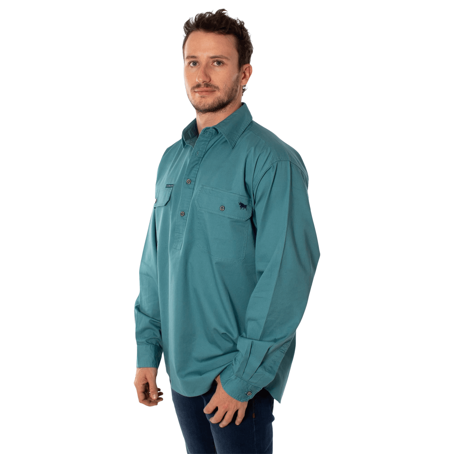 Ringers Western - Men's King River Work Shirt - Dusty Jade
