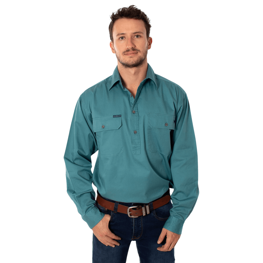 Ringers Western - Men's King River Work Shirt - Dusty Jade