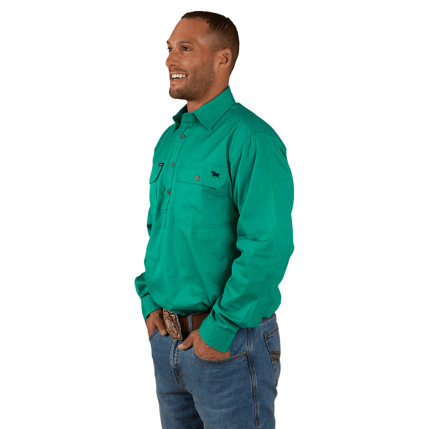 Ringers Western - Men's King River Work Shirt - Green