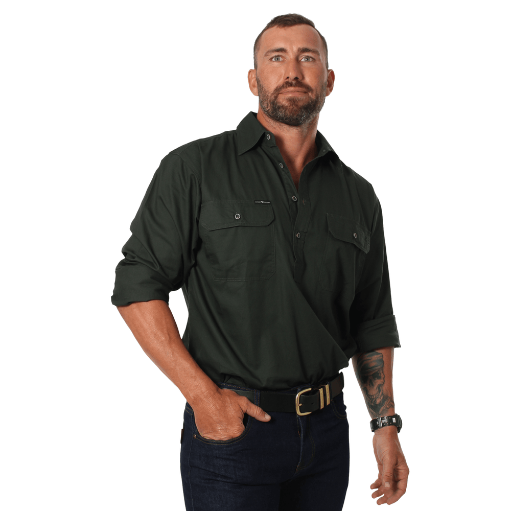 Ringers Western - Men's King River Work Shirt - Cargo Khaki