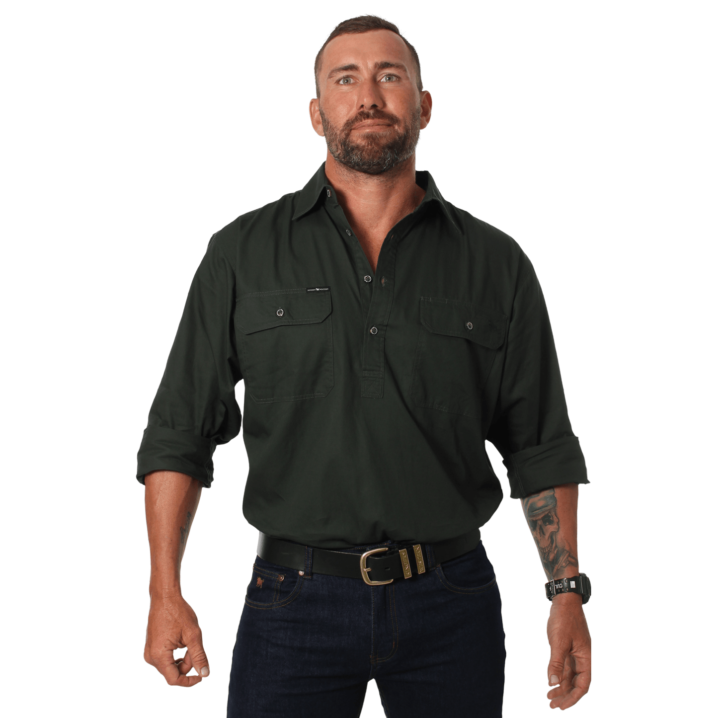 Ringers Western - Men's King River Work Shirt - Cargo Khaki