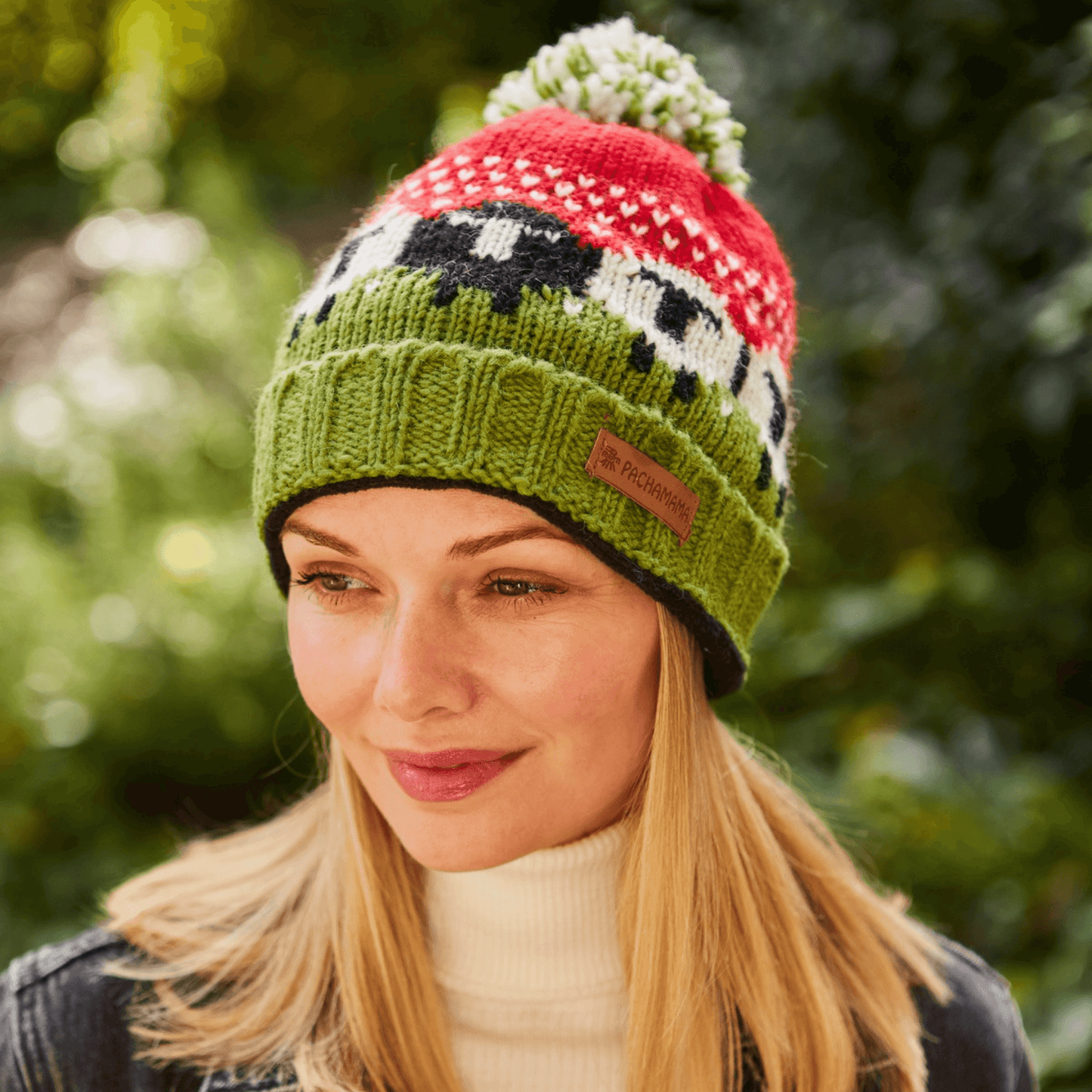 Pachamama Black Sheep Roll Back Bobble Beanie