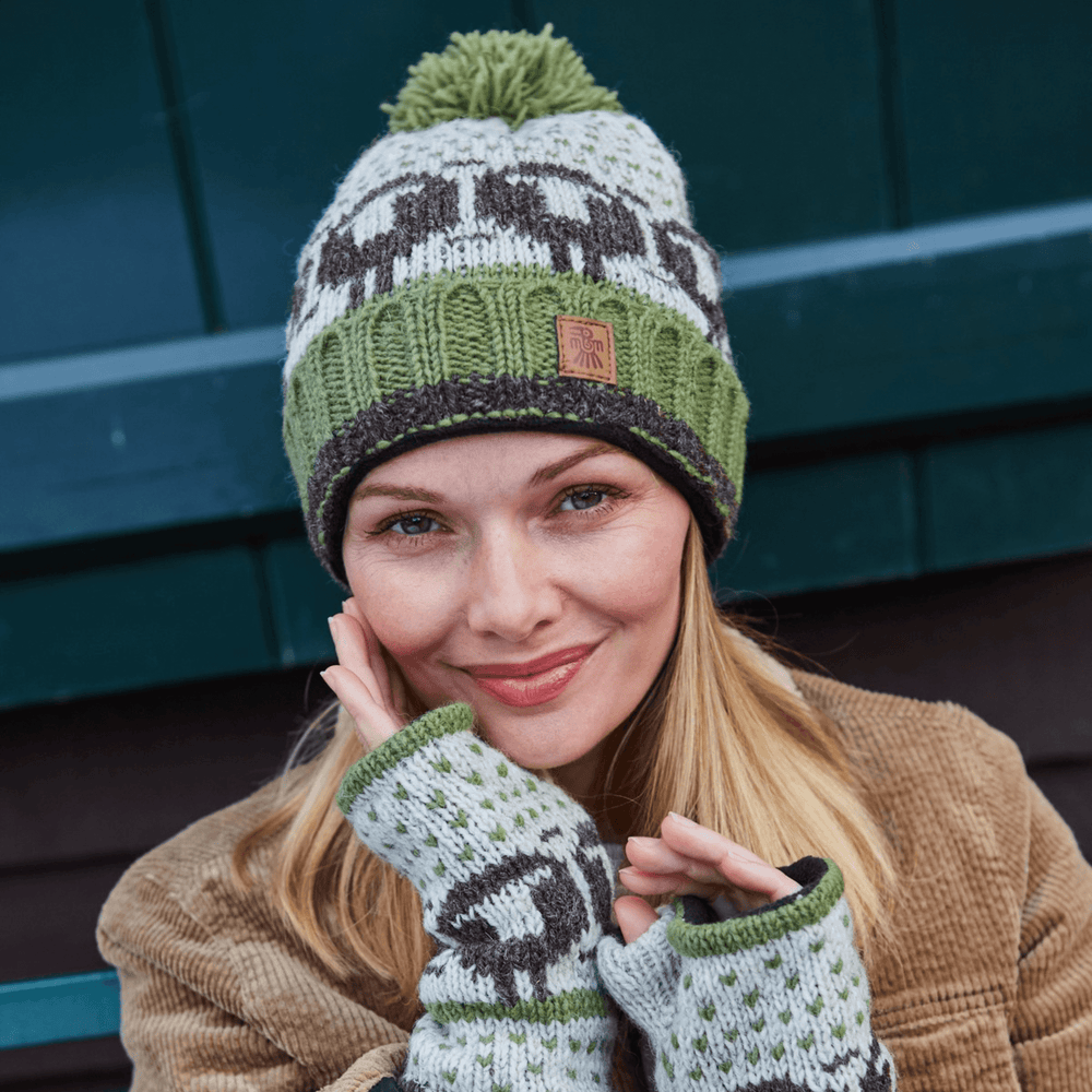 Pachamama Herdwick Sheep Roll Back Bobble Beanie