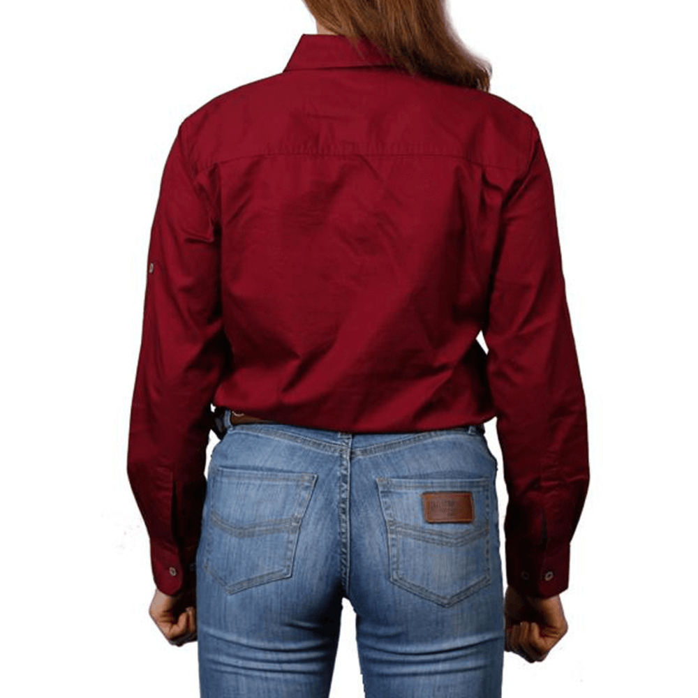 
                  
                    Ringers Western - Women's Pentecost River Half Button Work Shirt - Burgundy
                  
                