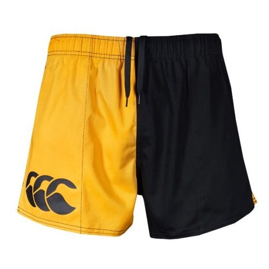 Gold and black Canterbury shorts
