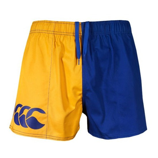 Gold and blue Canterbury harlequin shorts