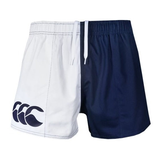 
                  
                    White and navy Canterbury shorts
                  
                