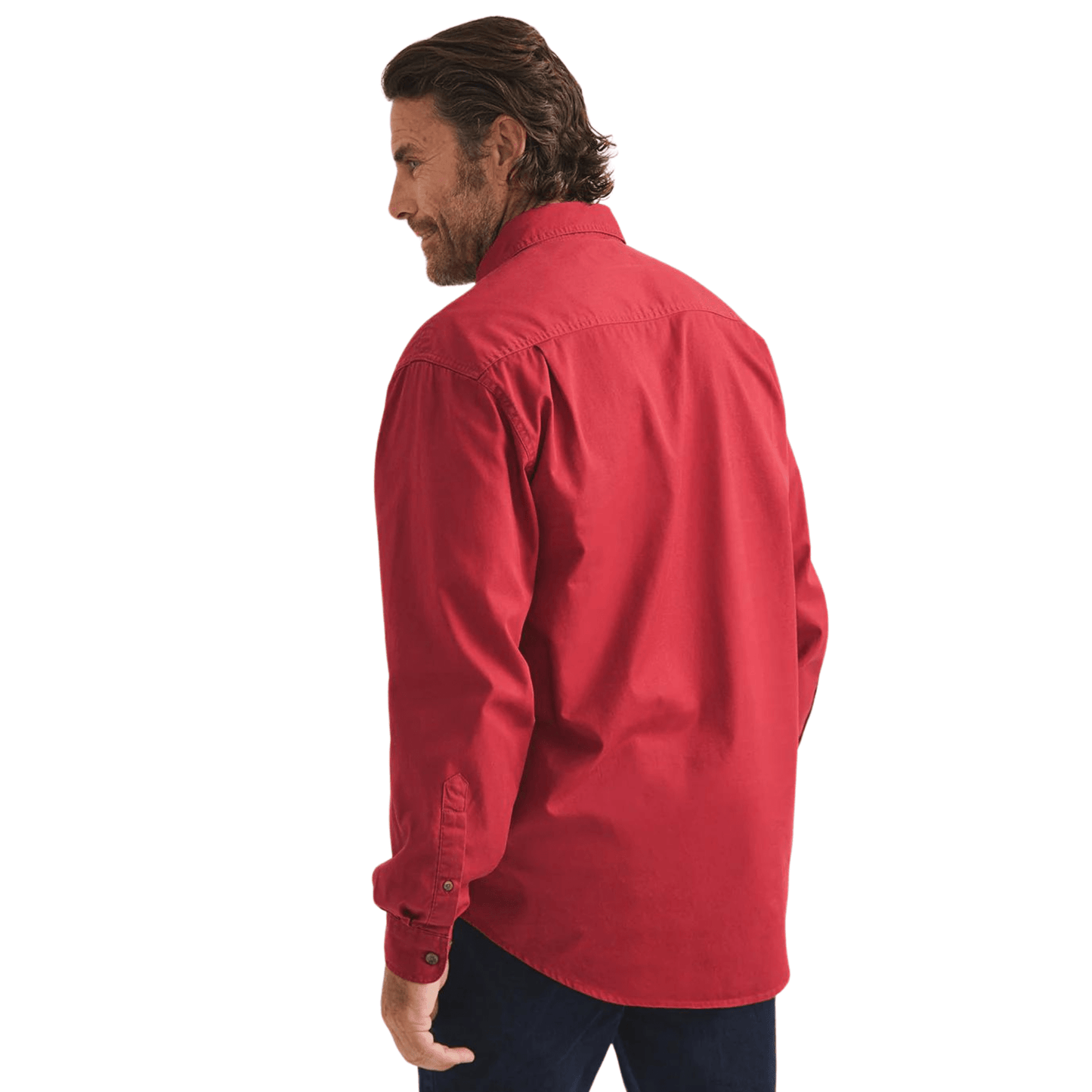 RB Sellars Men's Burton Half Button Mid Weight Work Shirt - Cherry