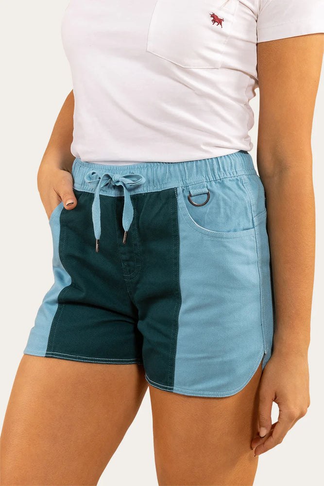 Ringers Western - Women's Heavy Weight Work Ruggers (shorts) - Arctic Blue/Dark Teal