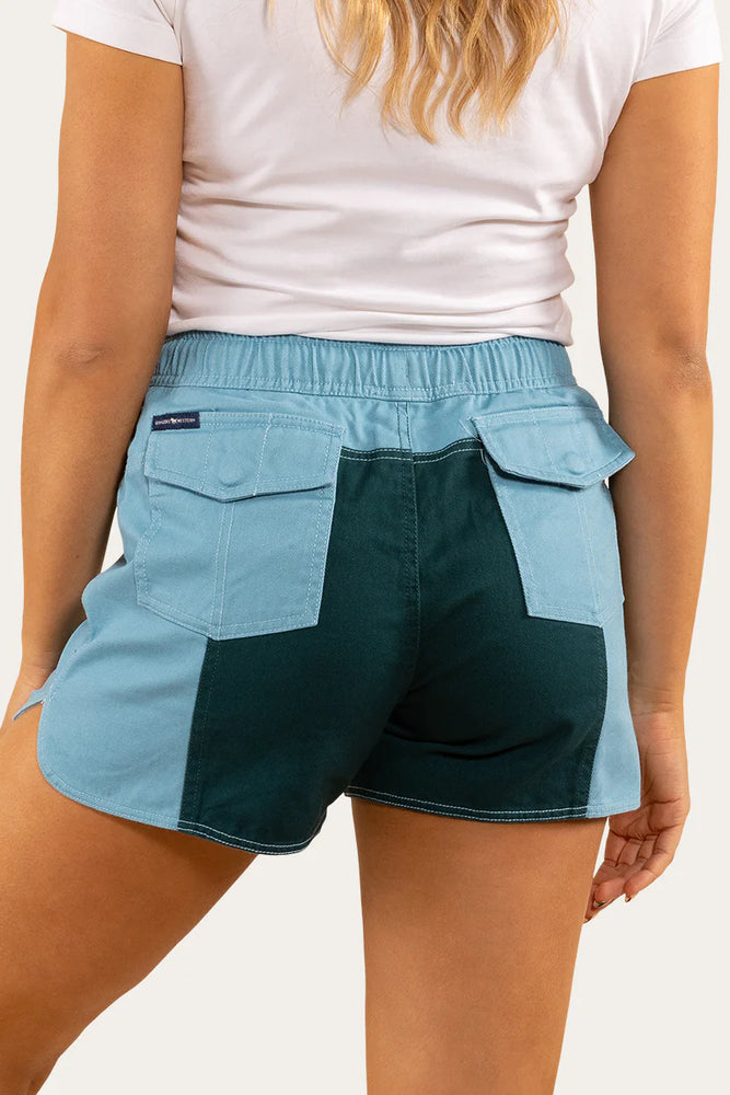 
                  
                    Ringers Western - Women's Heavy Weight Work Ruggers (shorts) - Arctic Blue/Dark Teal
                  
                