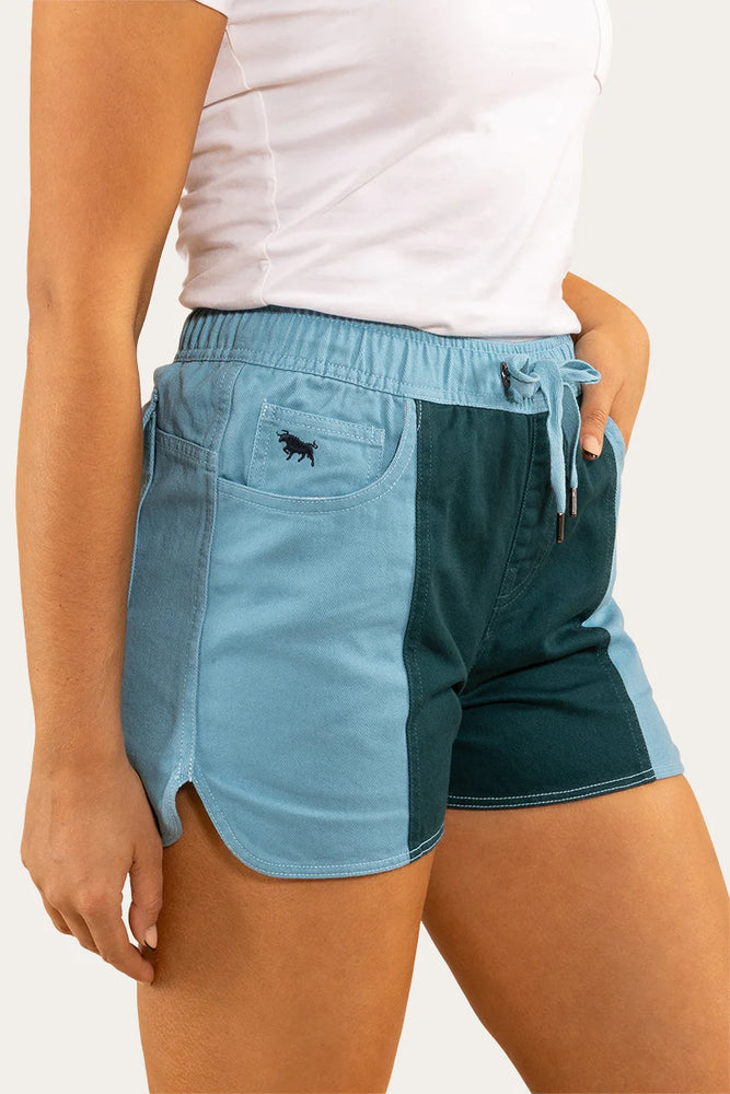 
                  
                    Ringers Western - Women's Heavy Weight Work Ruggers (shorts) - Arctic Blue/Dark Teal
                  
                