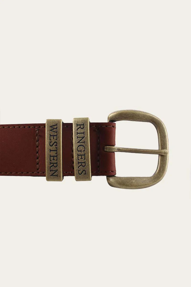 Ringers Western  - Unisex James Belt - Tawny Brown / Gold