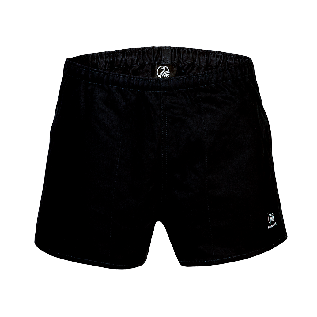 Mens rugby shorts with pockets in black