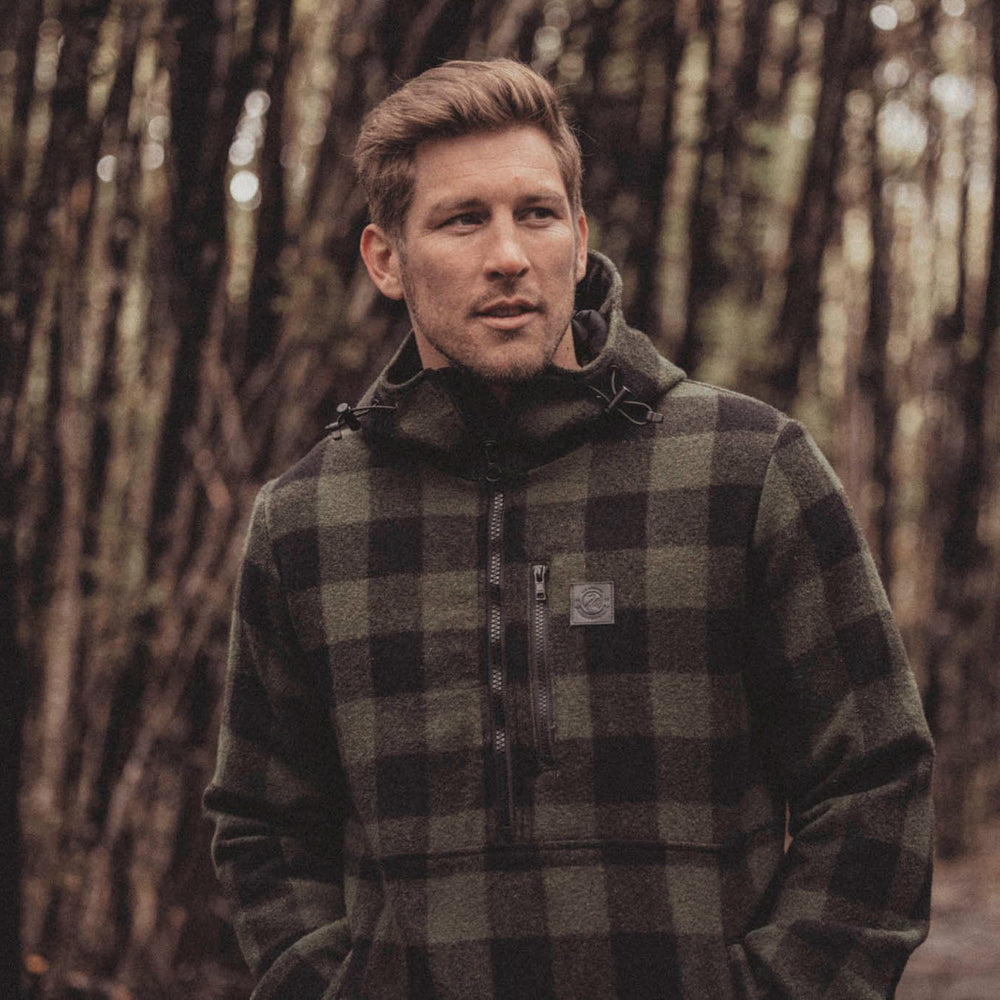 
                  
                    Person wearing farming hoodies walking on his own in the woods
                  
                