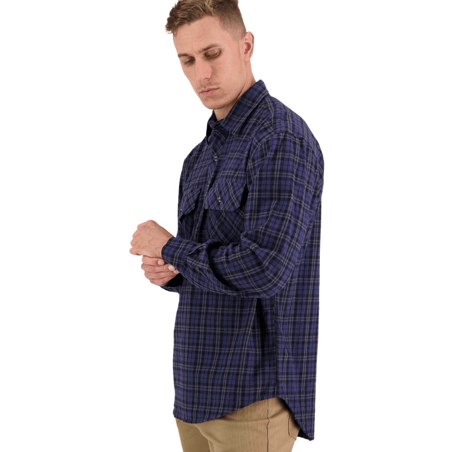Swanndri Barn Yarn Dye Shirt - Blue