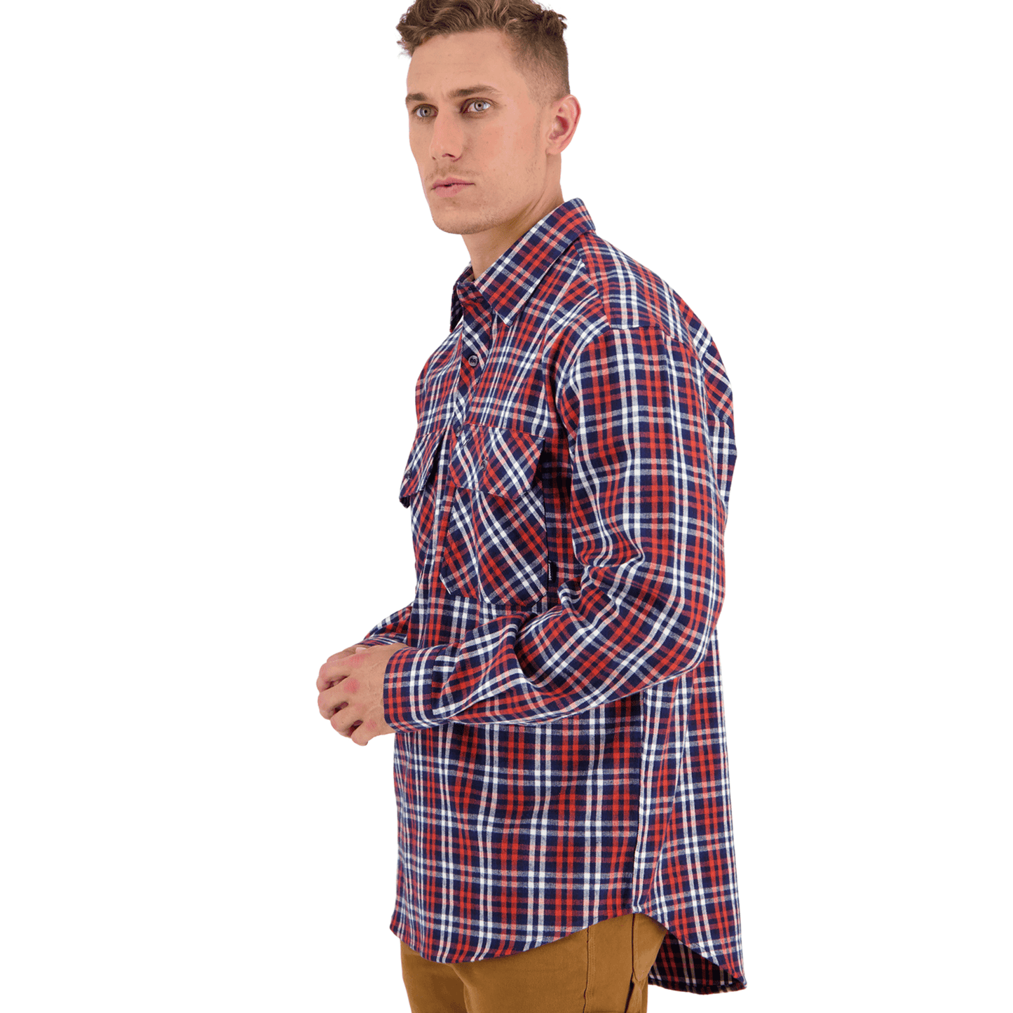 Swanndri Barn Yarn Dye Shirt - Orange