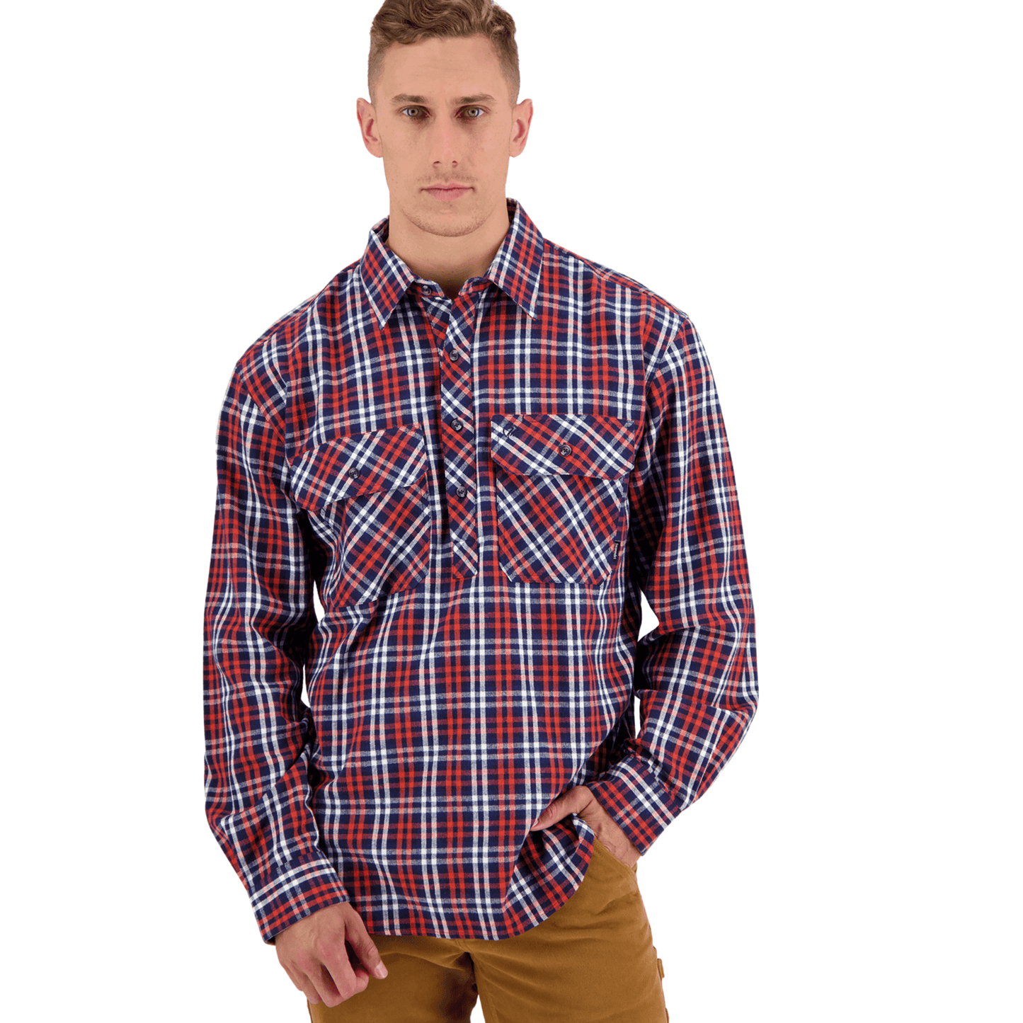 Swanndri Barn Yarn Dye Shirt - Orange